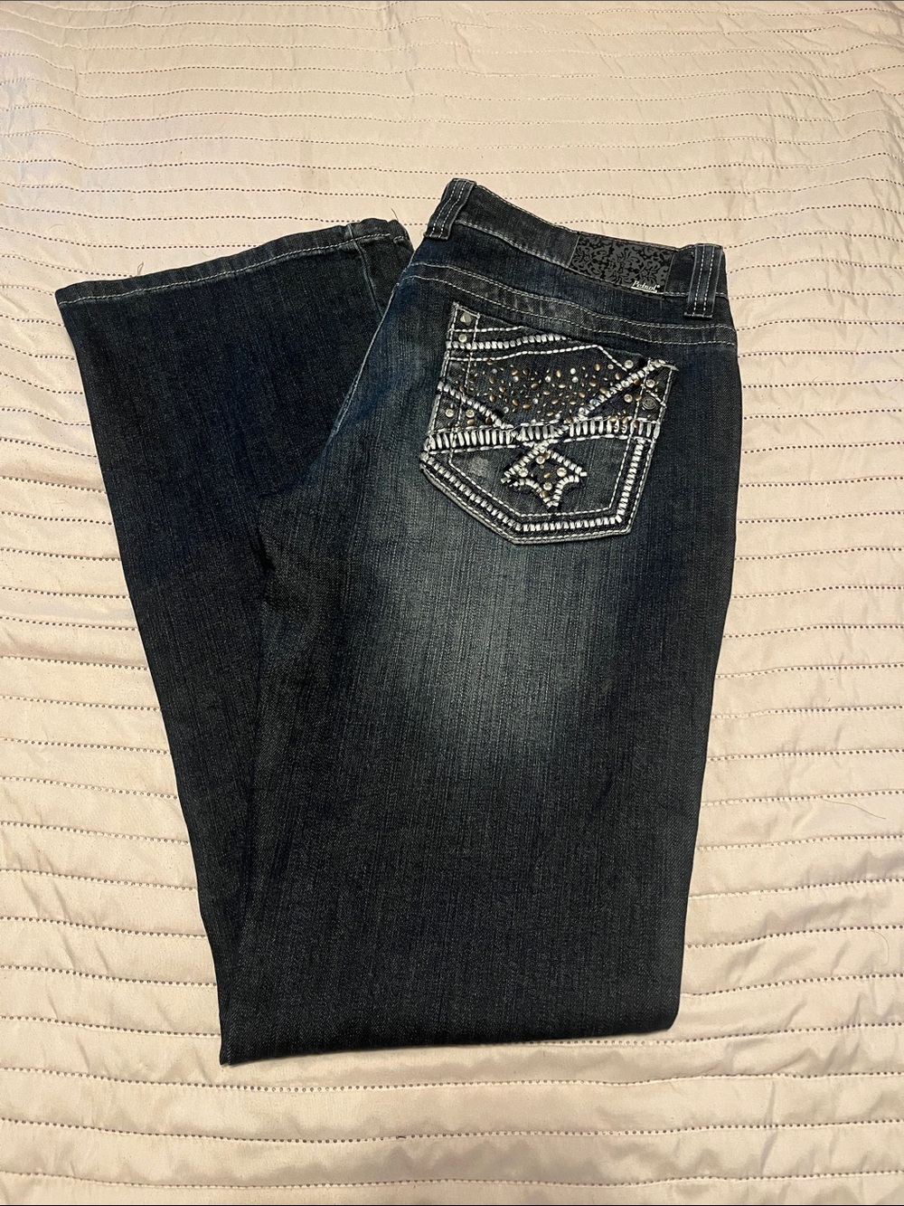 Dark Blue Embellished Boot Cut Women’s Jeans